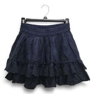 Abercrombie & Fitch Navy Tiered Eyelet Skater Skirt Size Small